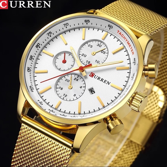Gold Watch Men Fashion Casual Full Sports Watches - Picture 4 of 6